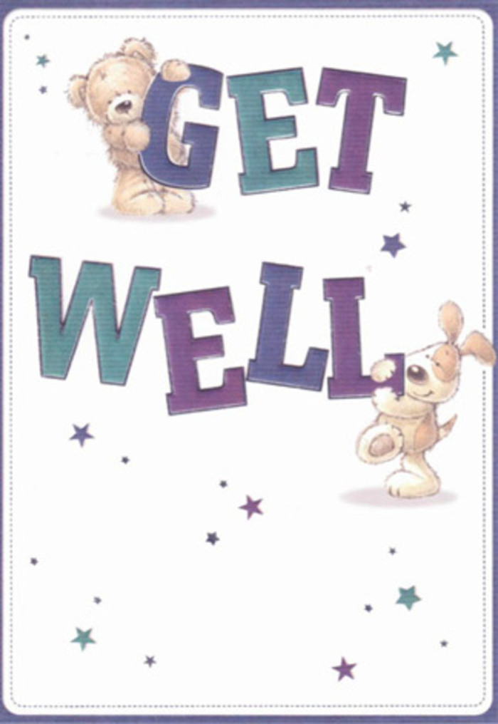 This get well card, lovingly illustrated with a friendly bear and a floppy-eared pup, captures a sense of lightness and hope familiar to anyone in Sydenham Hill seeking a touch of comfort from the local florist. Amidst a field of playful starlight in blues and aquas, the bear perches softly atop the bold, hand-lettered 'GET,' its rounded paws and textured fur rendered with tactile delicacy. Below, the puppy snuggles closely to the sturdy purple and teal 'WELL,' both figures exuding warmth and a touch of childlike mischief. The scattering of gently glowing stars across the soft, creamy backdrop feels like little sparks of encouragement, reminiscent of well wishes and healing energy sent across the neighbourhood. The feeling is not unlike preparing a thoughtfully balanced bouquet-every hue, shape, and curve is chosen to reassure and uplift. The crisp background offers a sense of openness and clarity, reflecting the fresh atmosphere after rain in Sydenham Hill, while the artwork's tender character provides a gentle balm for the spirit. Whether given with a bouquet or on its own, this card is an invitation to healing and happiness, radiating the sincere care and expertise that Florist Sydenham Hill brings to every delivery.