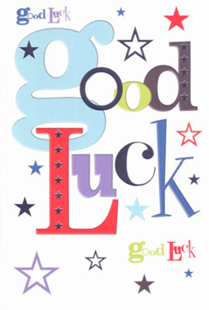 There's an infectious vivacity to this luck-themed card-a miniature celebration rendered in a joyous clash of colors and letters, bright as a summer day on Sydenham Hill. Each letter of 'Good Luck' jumps from the card with individuality: broad strokes of pastel blue, slender lines in midnight black, and exuberant flashes of cherry red, all punctuated by cheery, colored stars that seem to twinkle and dash across the crisp white canvas. The design echoes the warm laughter and encouraging applause of friends gathering at a Sydenham cafe, every detail radiating hope and anticipation. The white space around the lively text and stars provides balance, letting each hue and playful touch breathe, much like the open greens of nearby Wells Park do amidst the bustle of the city. The card's premium finish is undeniable-smooth to the touch and sturdy in hand, ready to become a keepsake for new milestones. More than a token, this card is a burst of community spirit; a beautifully crafted symbol of belief and support, made to accompany someone on their new venture, from a first day at a local school to an exciting audition or move further afield. It's encouragement, joy, and possibility tied together in spirited Sydenham style.